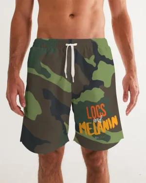 LOCS and MELANIN CAMO Men's Swim Trunks
