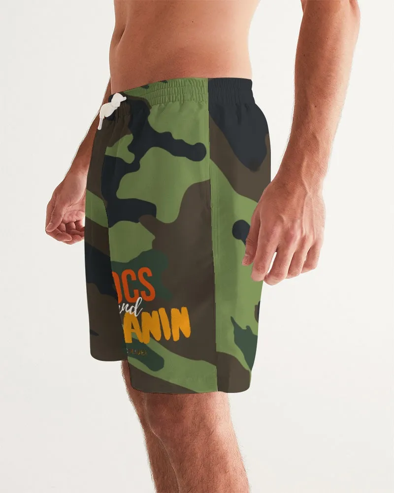 LOCS and MELANIN CAMO Men's Swim Trunks