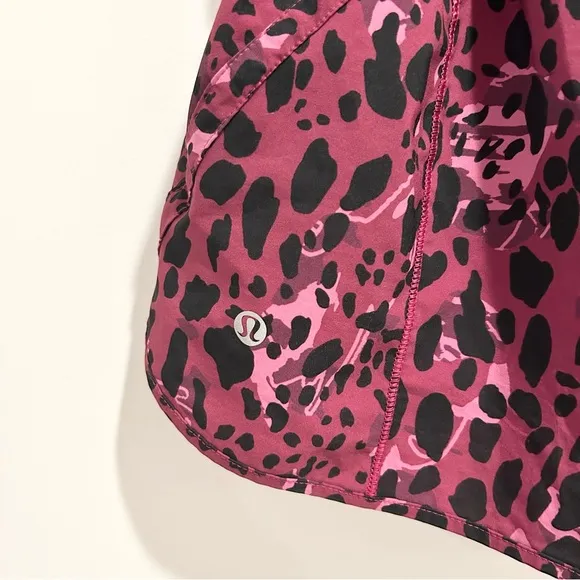 Lululemon Track That Mid-Rise Lined Short 5” Cheetah Camo Magenta Purple Multi