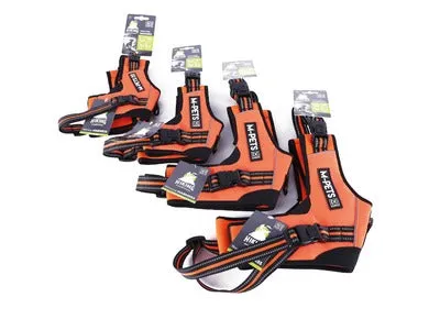 M-Pets Hiking Harness in Triangle Shape for Dog, Orange and Black