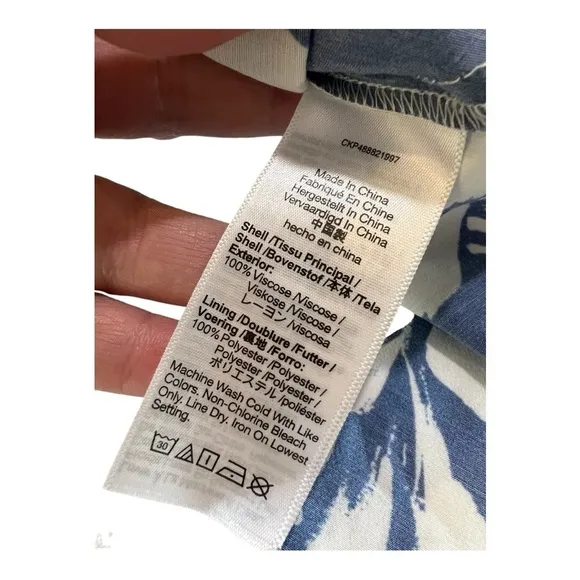 Madewell Tank Midi Dress in Floral - Blue White Silky Open Back Maxi Dress NS137