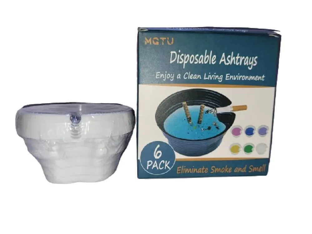 Maharaj Mall Fast Cigarette Extinguishing 6pcs Disposable Ashtrays for Cigarettes with Ash Absorbing Balm Reduce Ash Raising