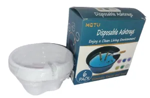 Maharaj Mall Fast Cigarette Extinguishing 6pcs Disposable Ashtrays for Cigarettes with Ash Absorbing Balm Reduce Ash Raising