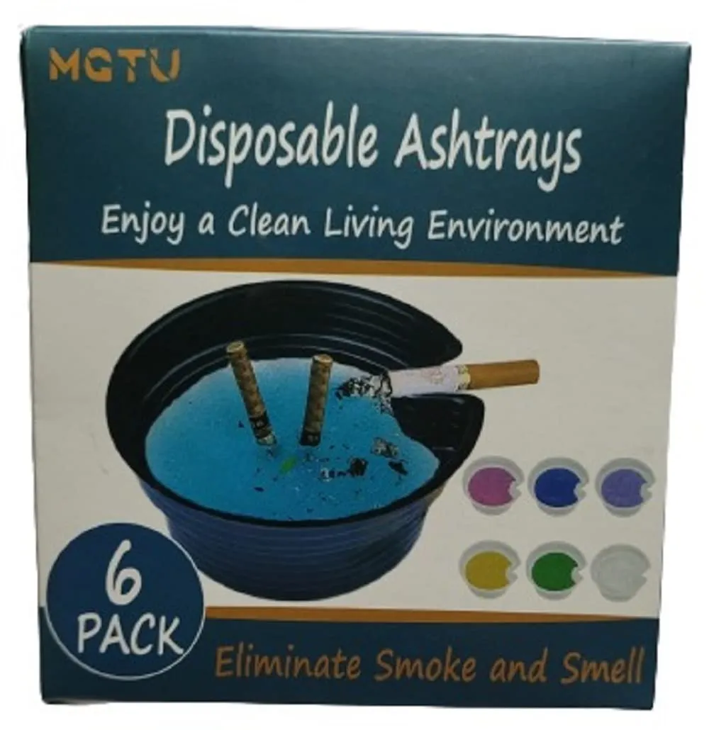 Maharaj Mall Fast Cigarette Extinguishing 6pcs Disposable Ashtrays for Cigarettes with Ash Absorbing Balm Reduce Ash Raising