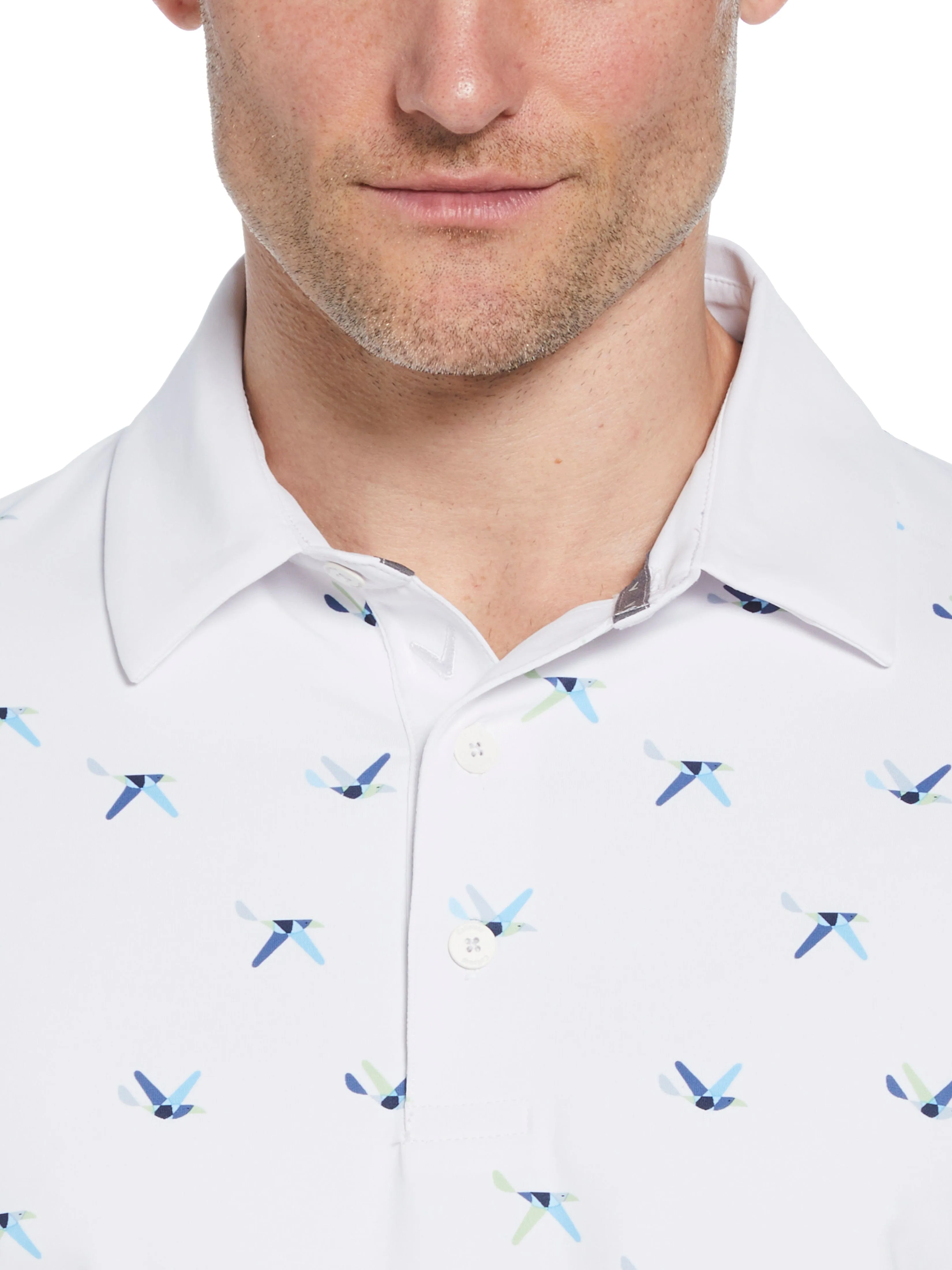 Mens All Over Birdie Print Polo
