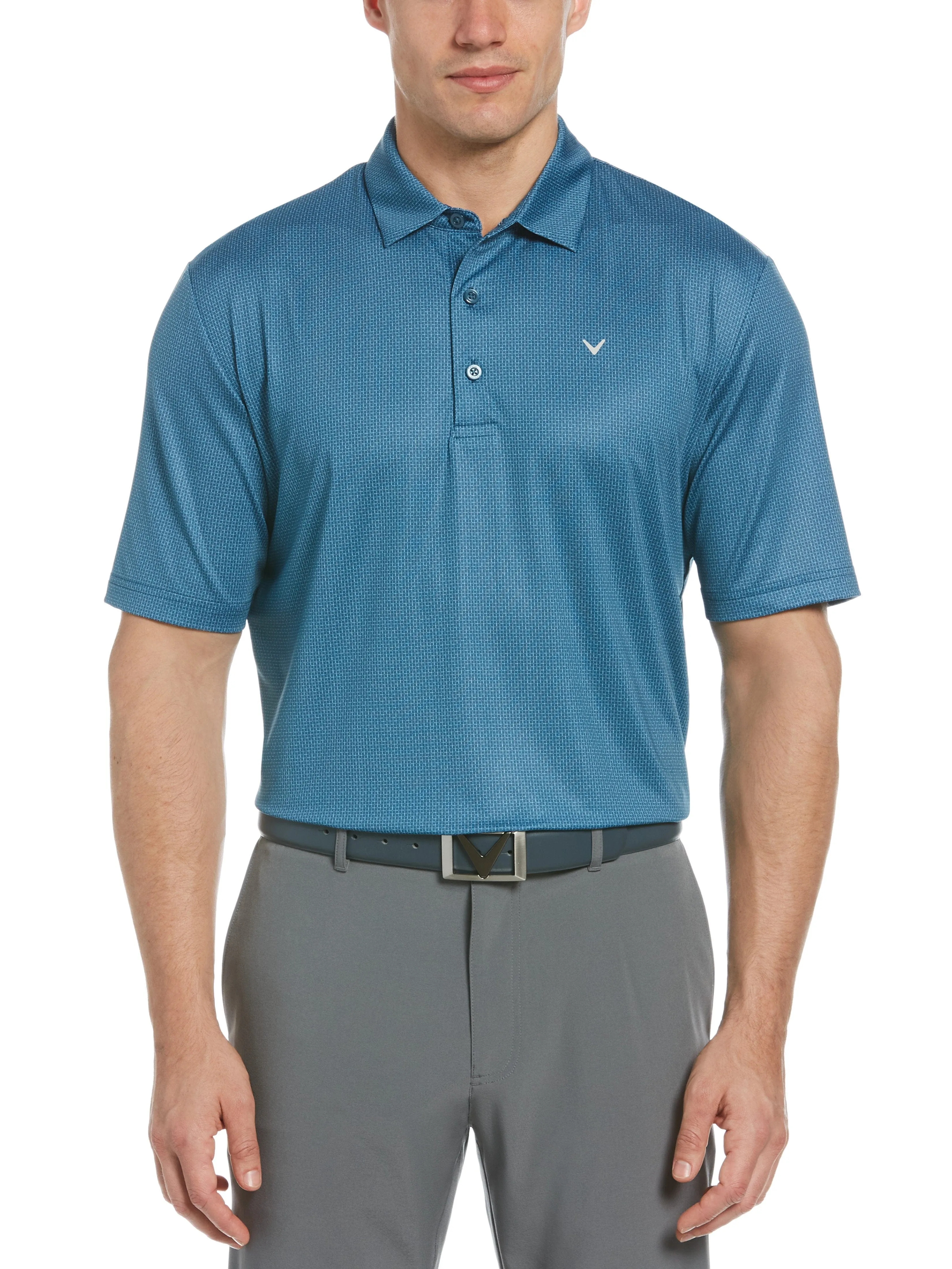 Mens Allover Grid Polo