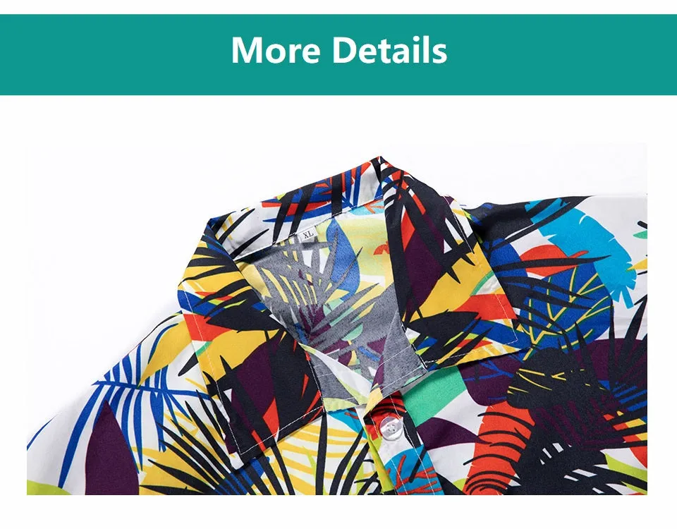 Men's Hawaiian Beach Shirts and Shorts Suit