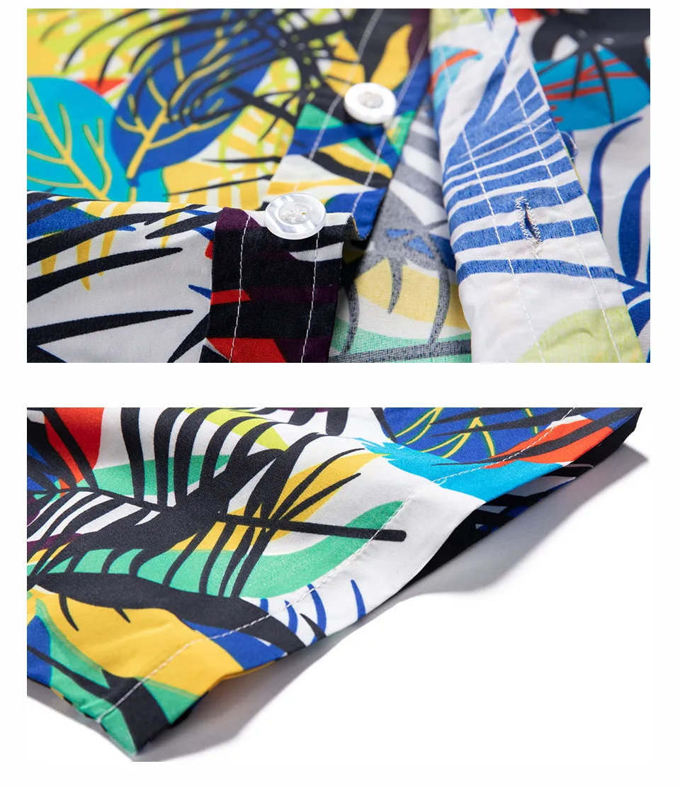 Men's Hawaiian Beach Shirts and Shorts Suit