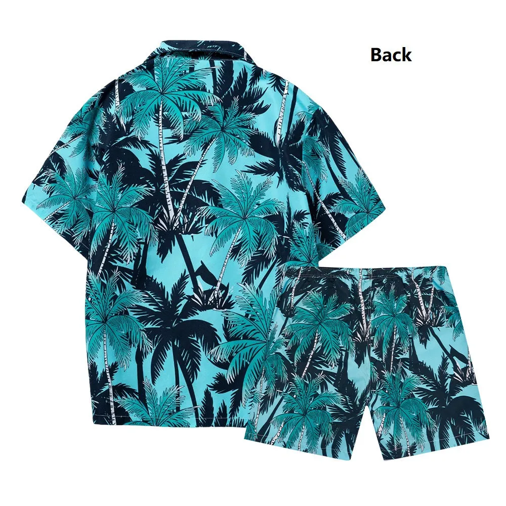 Men's Hawaiian Beach Shirts and Shorts Suit