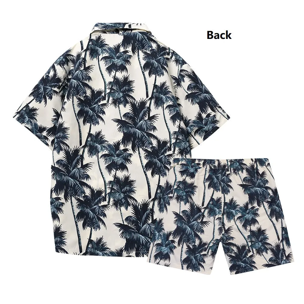 Men's Hawaiian Beach Shirts and Shorts Suit