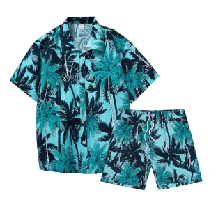 Men's Hawaiian Beach Shirts and Shorts Suit