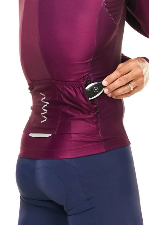 Men's Lightweight Long Sleeve Cycling Jersey - Tyrian