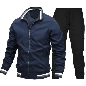 Men's Standard Collar Zippered Tracksuit