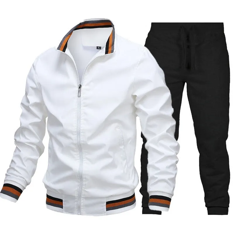 Men's Standard Collar Zippered Tracksuit