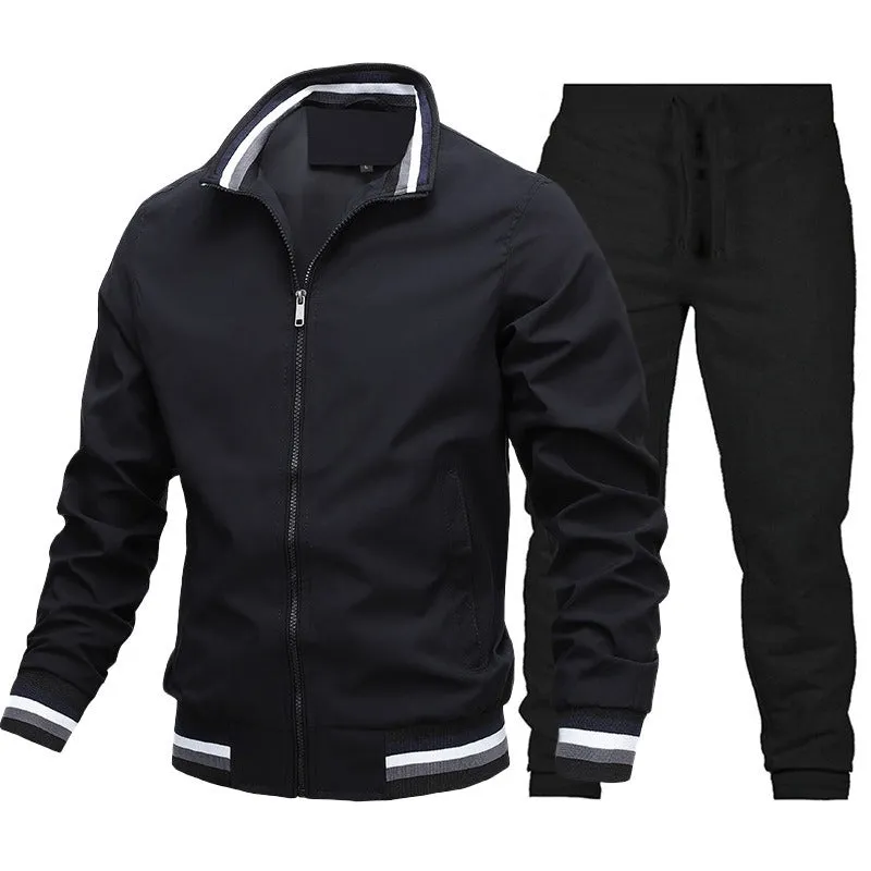 Men's Standard Collar Zippered Tracksuit