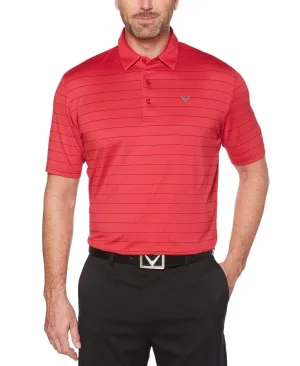 Mens Ventilated Stripe Polo with Chevron
