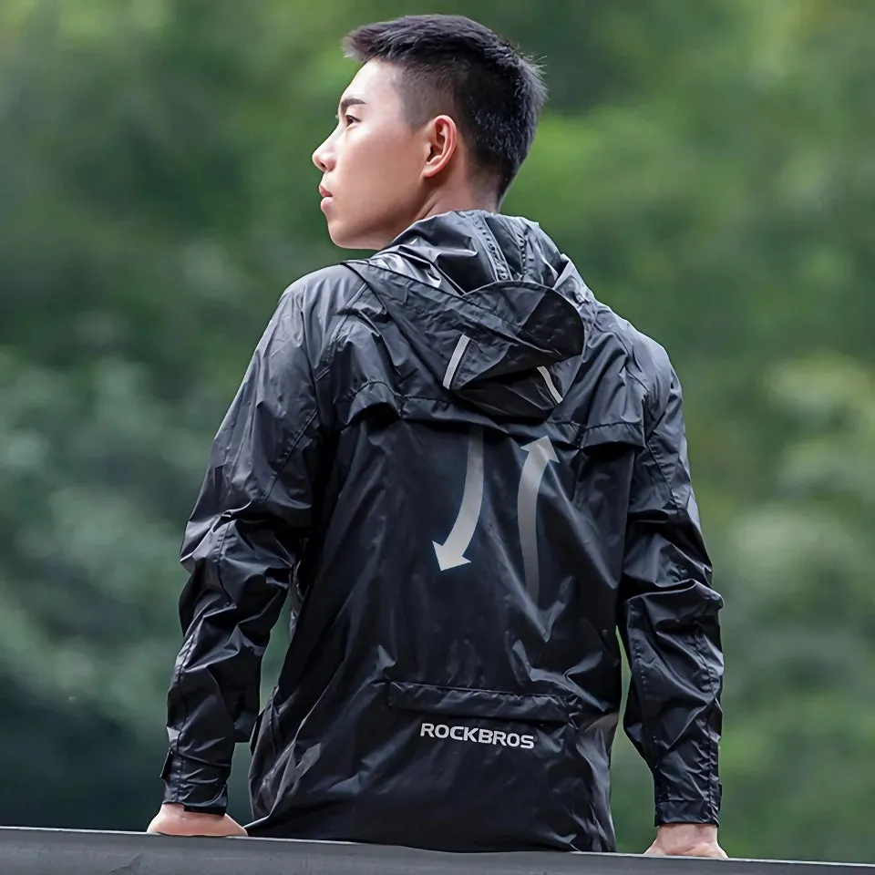 Men's Waterproof Cycling Jacket – Breathable, Reflective, and Hooded Windbreaker for Outdoor Sports