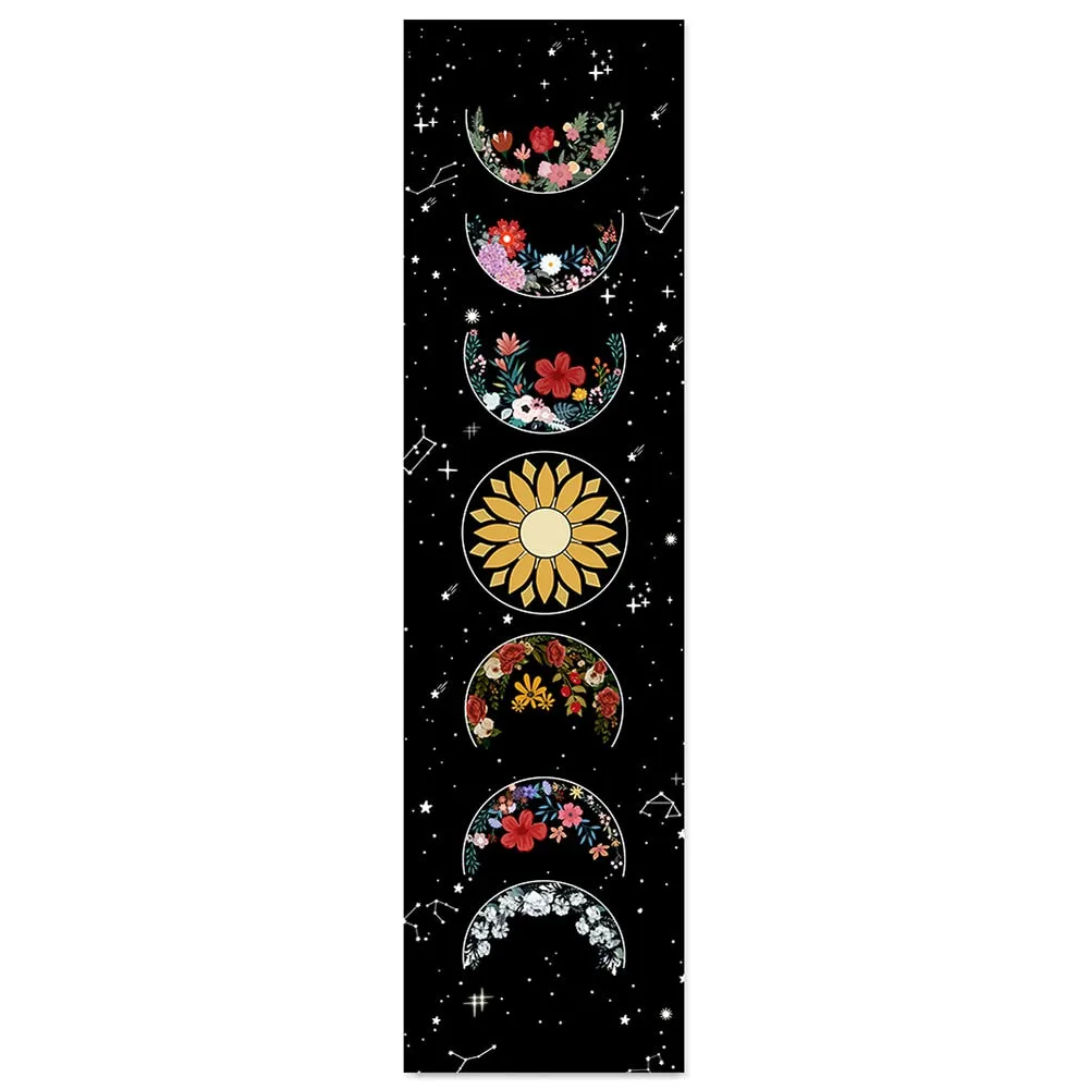 Moon Phase Tapestry Wall Hanging Flowers Moon Black and White Wall Art Tapestries for Bedroom Living Room Drom Home Decor