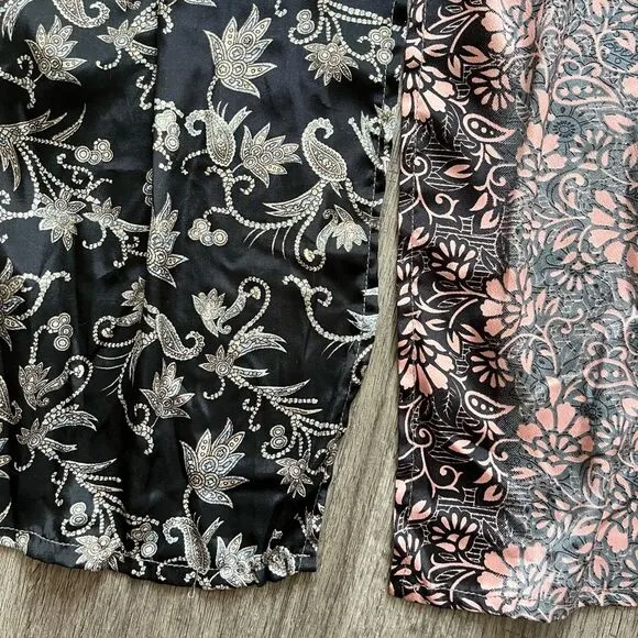 Multi-Print Longline Kimono O/S Cardigan Duster Paisley Animal Print Hippie