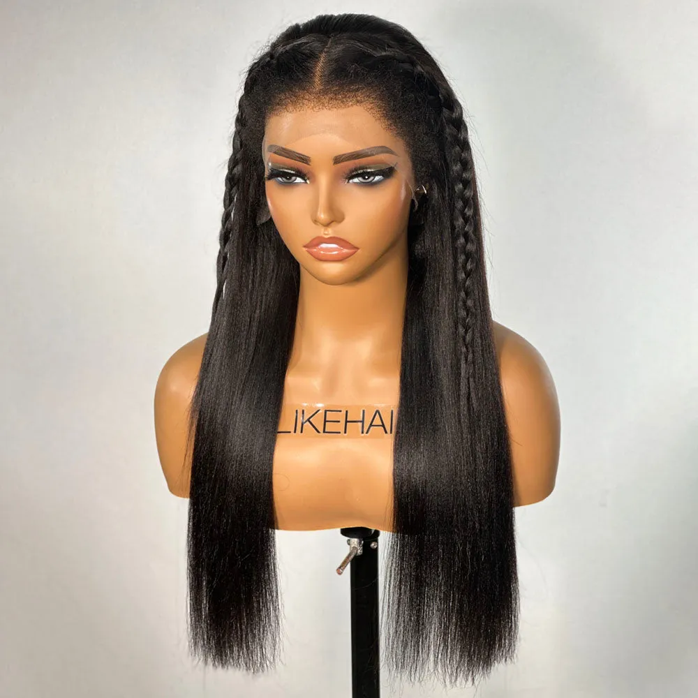Natural Yaki HD Lace Frontal Ventilated Kinky Edges Wig