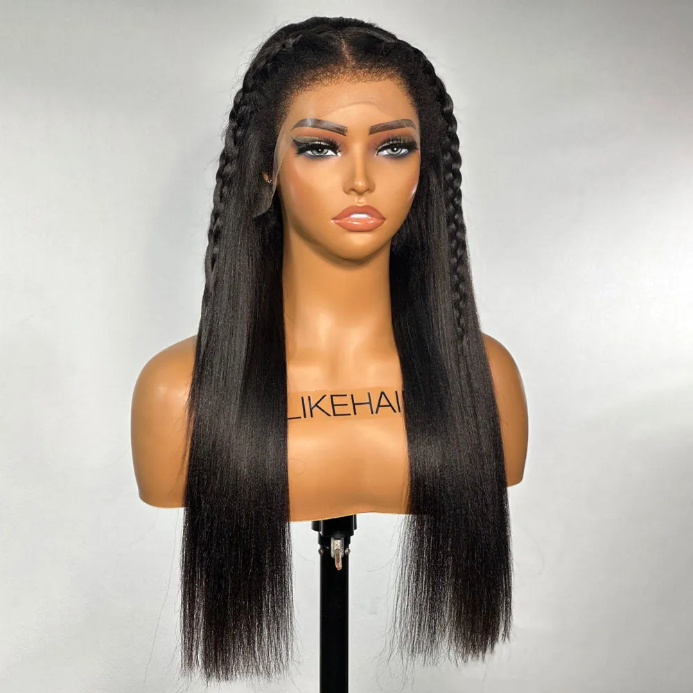 Natural Yaki HD Lace Frontal Ventilated Kinky Edges Wig