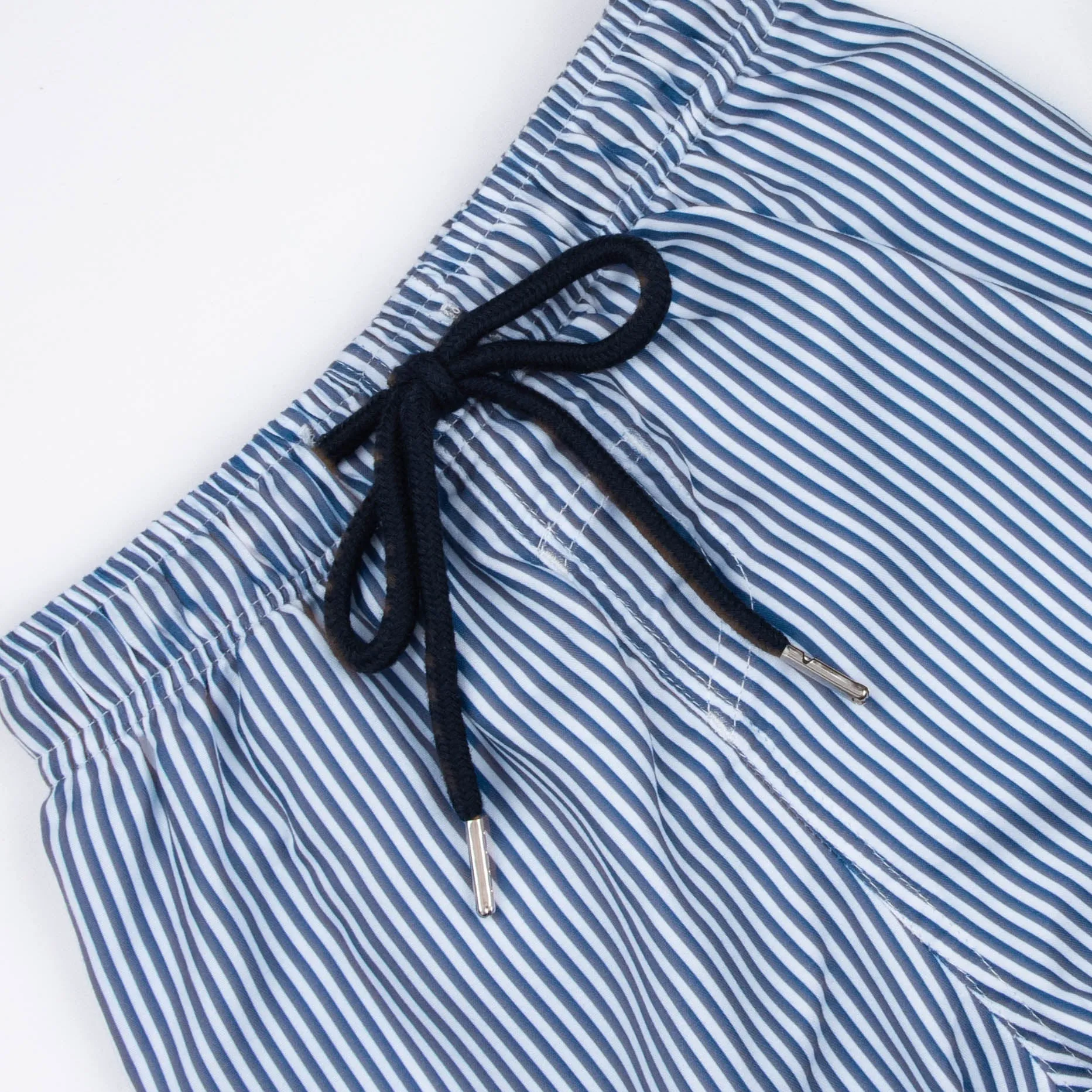 Nautical Navy Stripes Swim Trunks, Navy