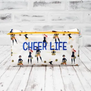 Navy and Gold Cheer Life Personalized Reusable Food Bag