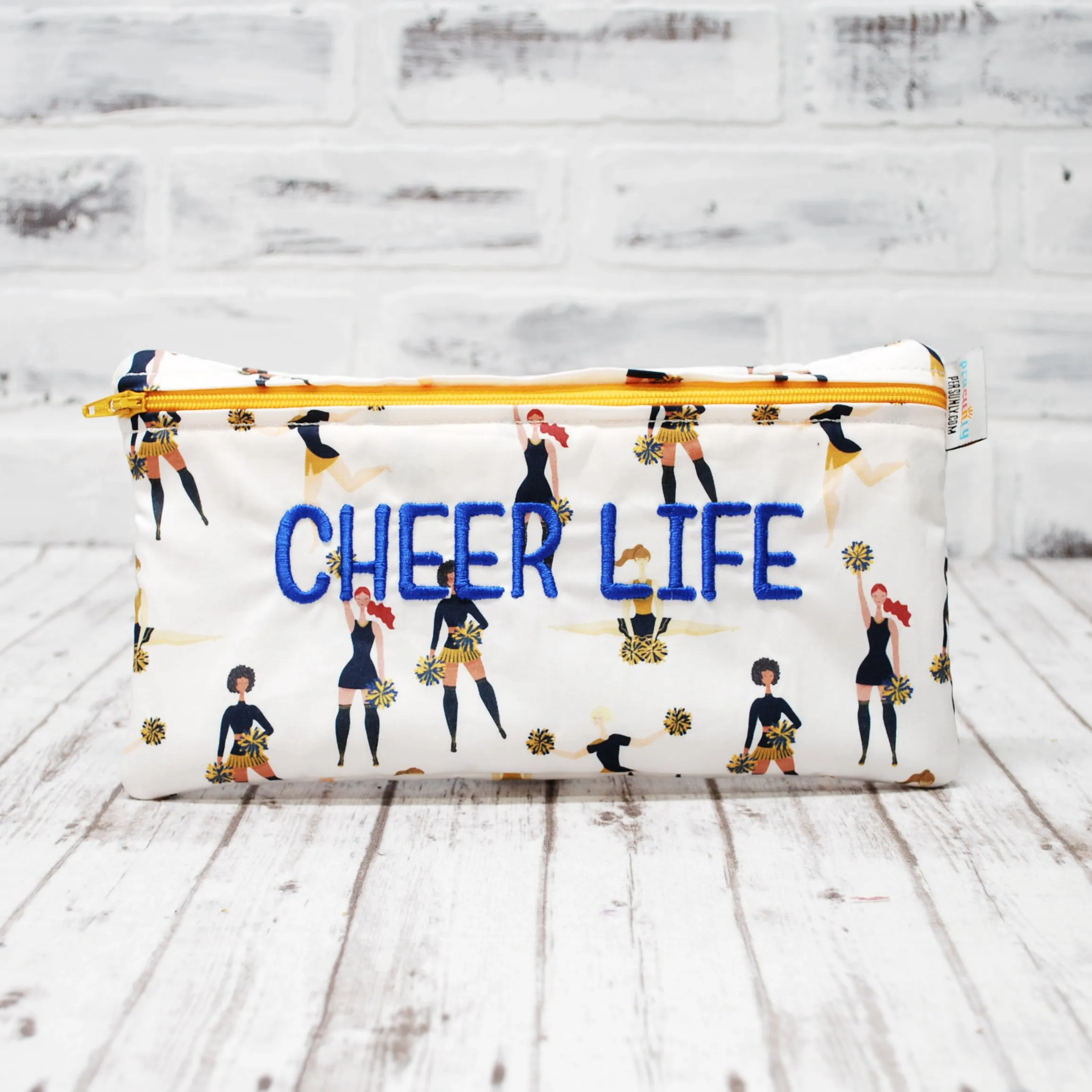 Navy and Gold Cheer Life Personalized Reusable Food Bag