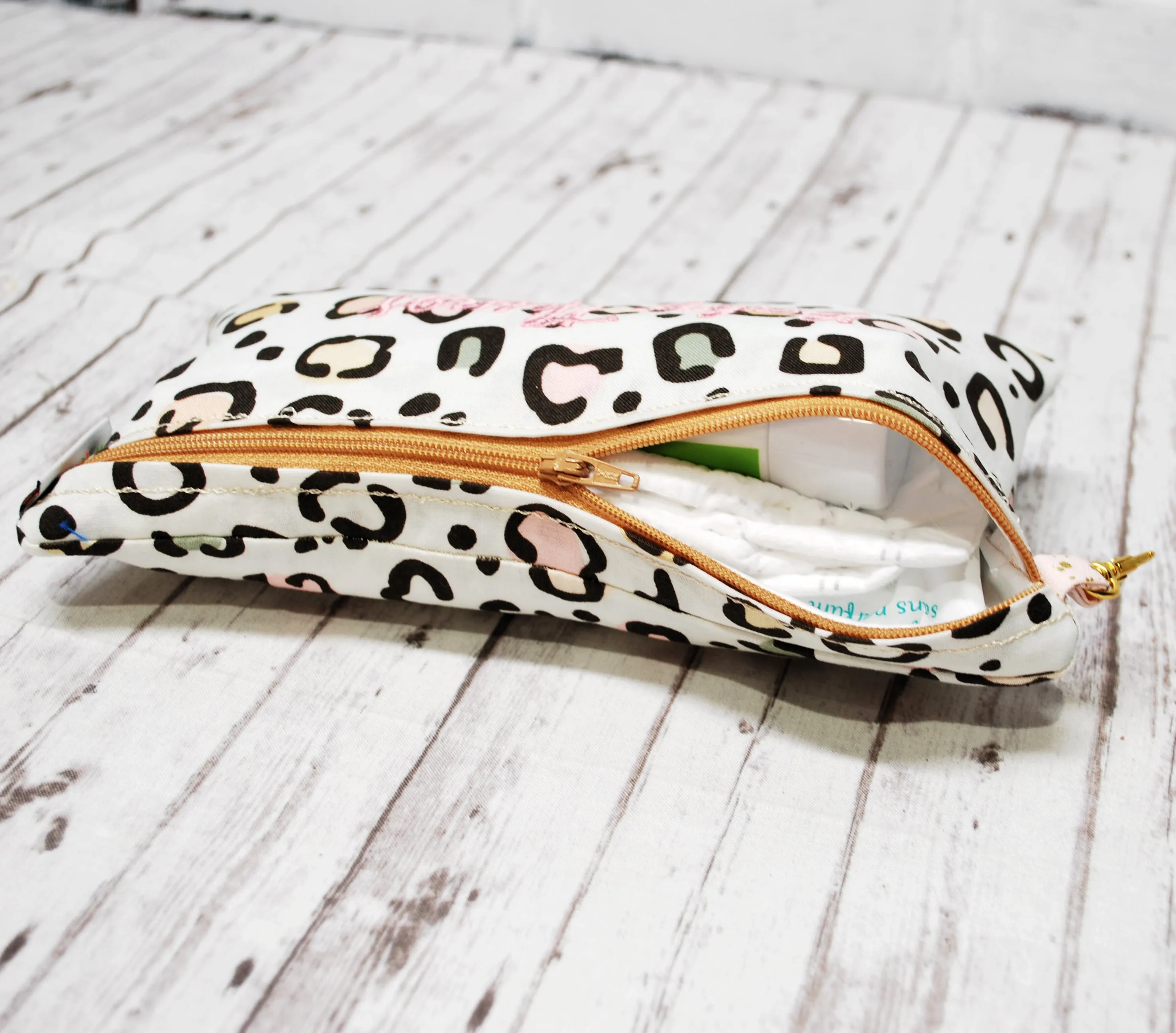 Neutral Leopard Personalized Reusable Food Bag