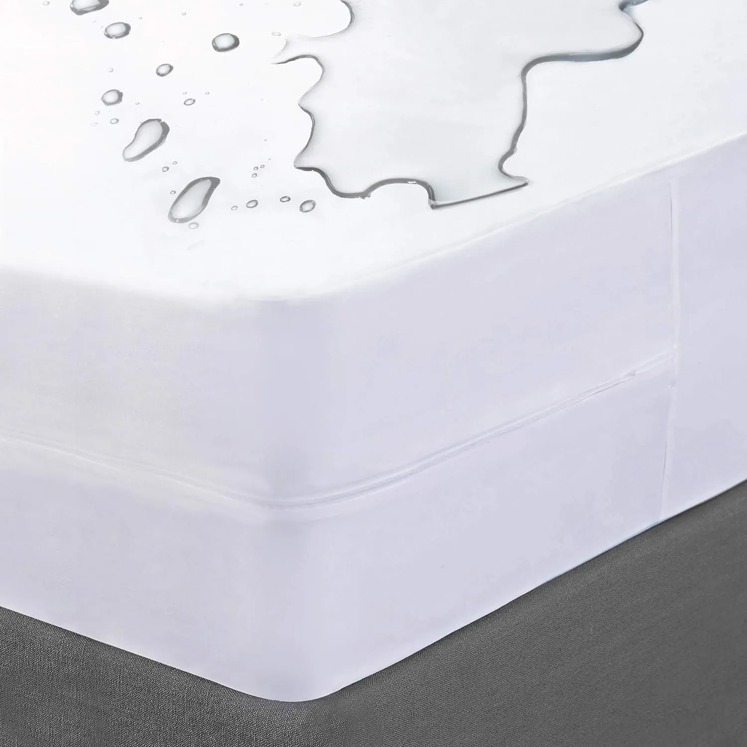 New Doctor's Compliments Premium 180 Zippered Fully-Encased 100% Waterproof Mattress Protector – 18” Deep Fitted– PVC, Vinyl Free – Bed Bugs and Dust mite Protector – White (Premium Fabric, Queen)