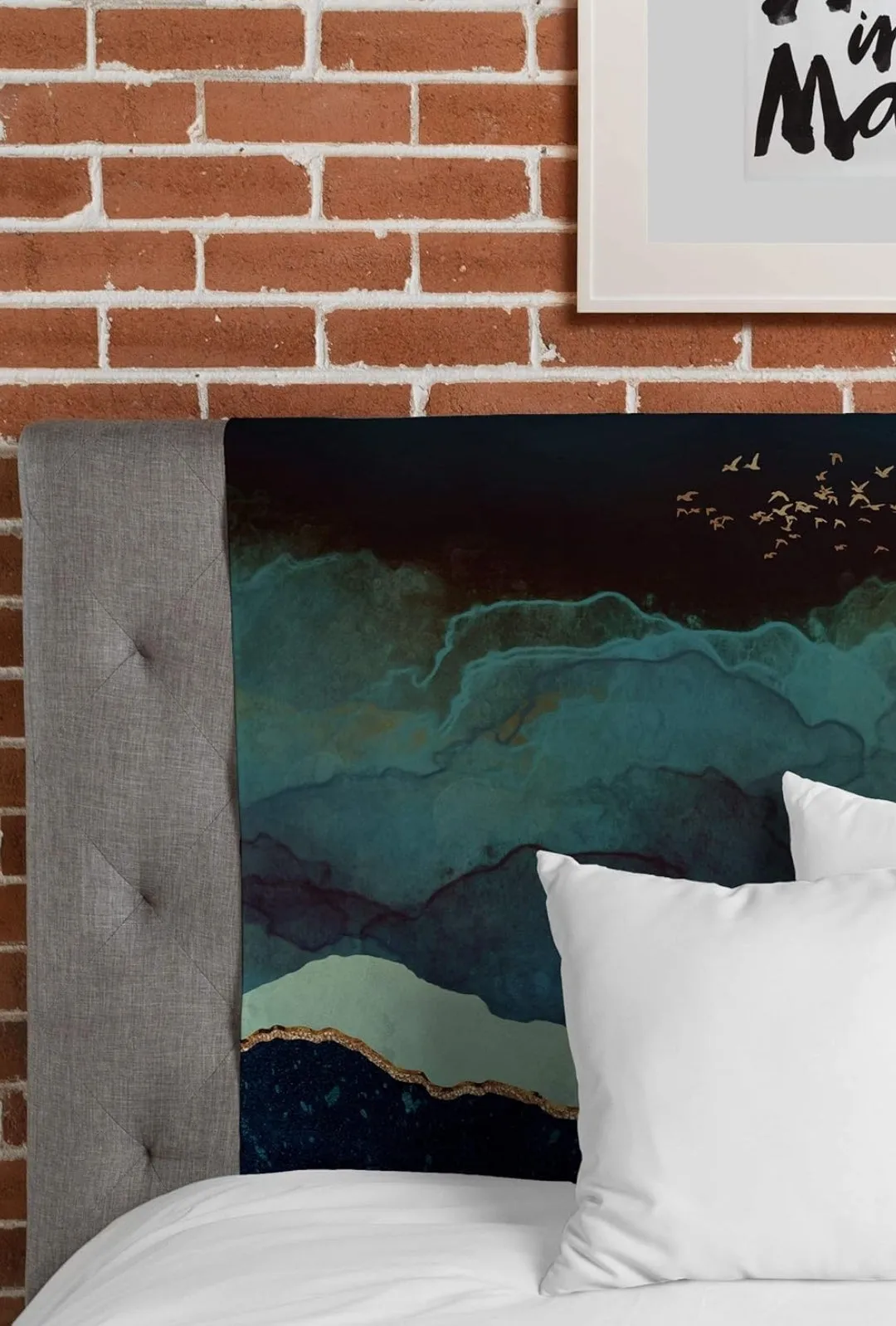 NEW Society6 SpaceFrogDesigns Indigo Mountains Tapestry, 50" x 60", Multi