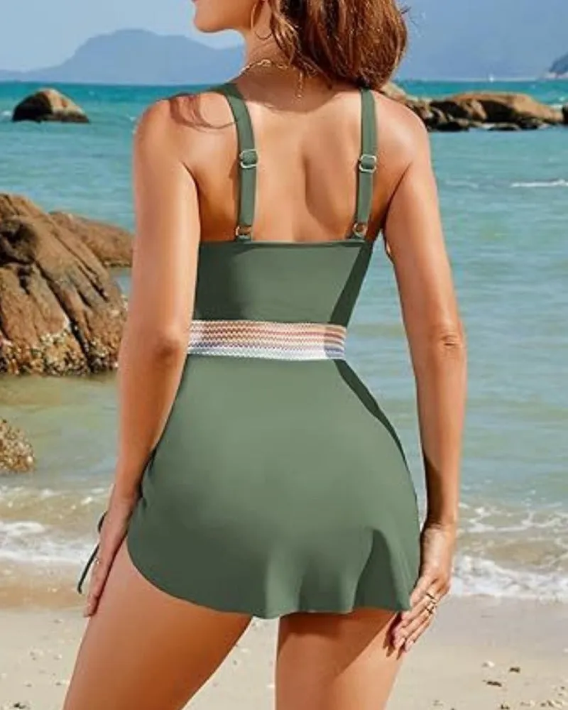 Nina | Deep V Drawstring Swim Dress