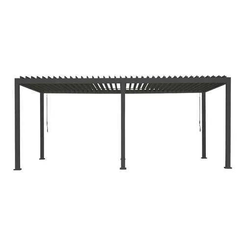 Nova Titan Aluminium Pergola 6m x 3m Rectangular with Glass sliding Doors - Grey