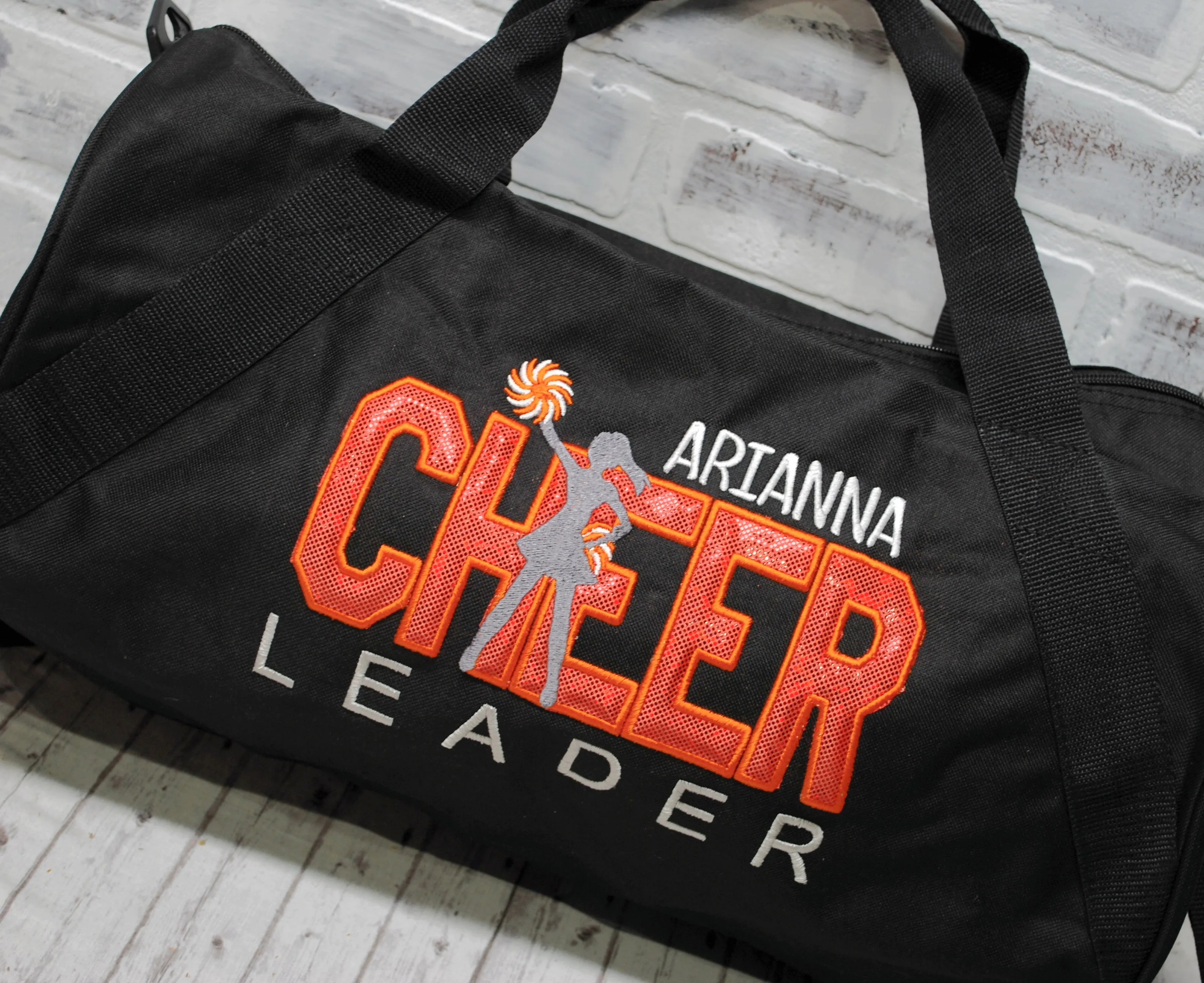 Orange Shimmer Personalized Cheerleader Tote or Duffle Bag