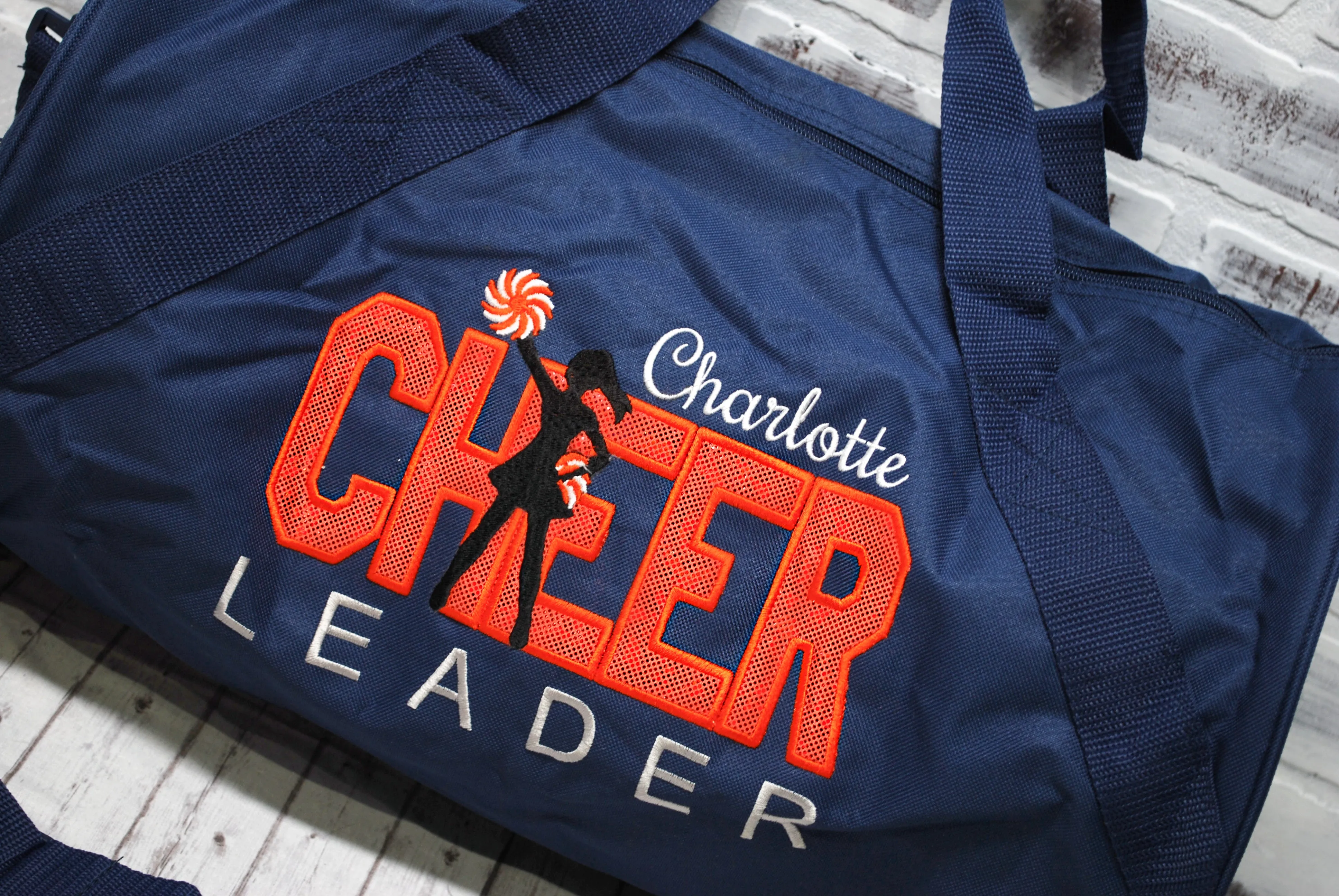 Orange Shimmer Personalized Cheerleader Tote or Duffle Bag