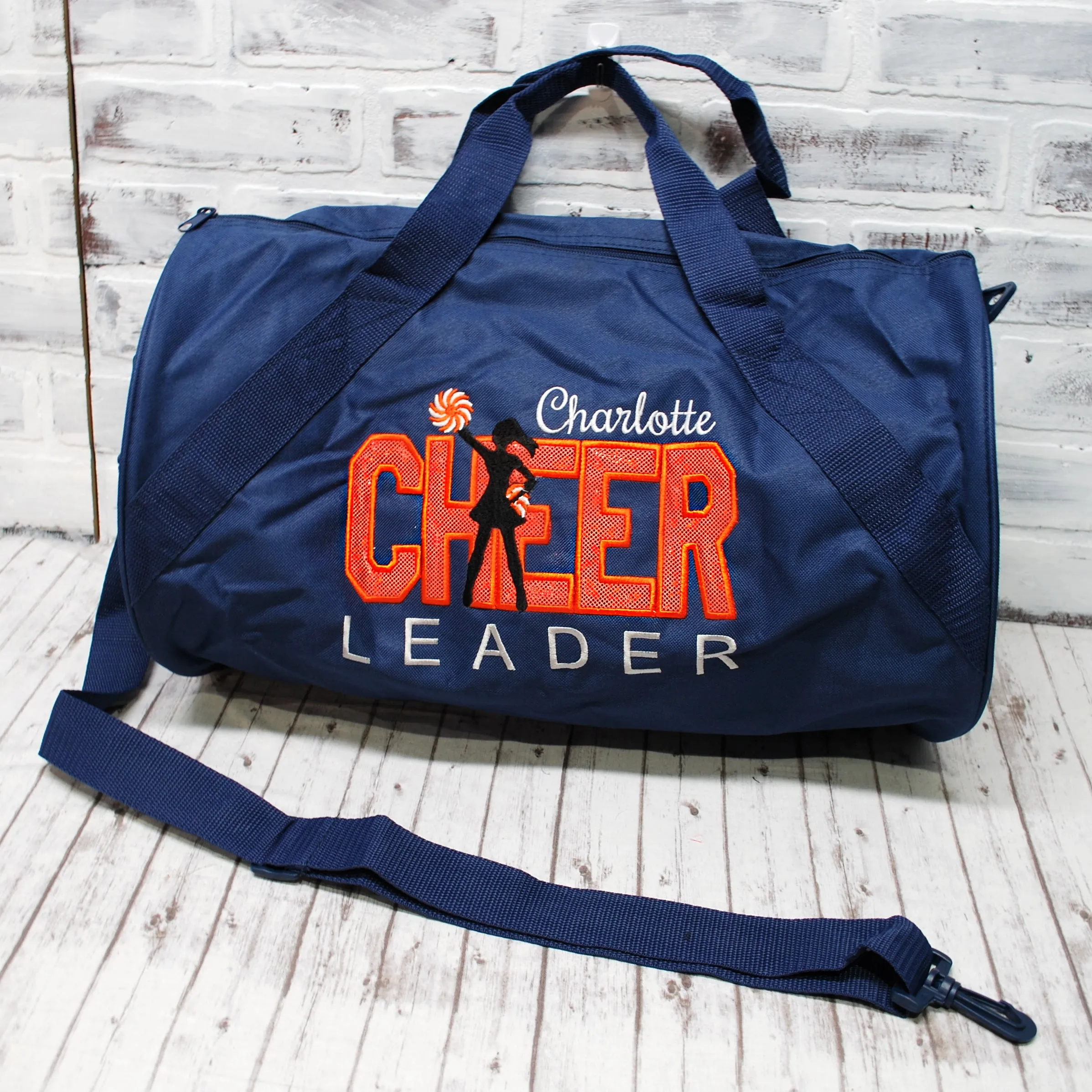 Orange Shimmer Personalized Cheerleader Tote or Duffle Bag