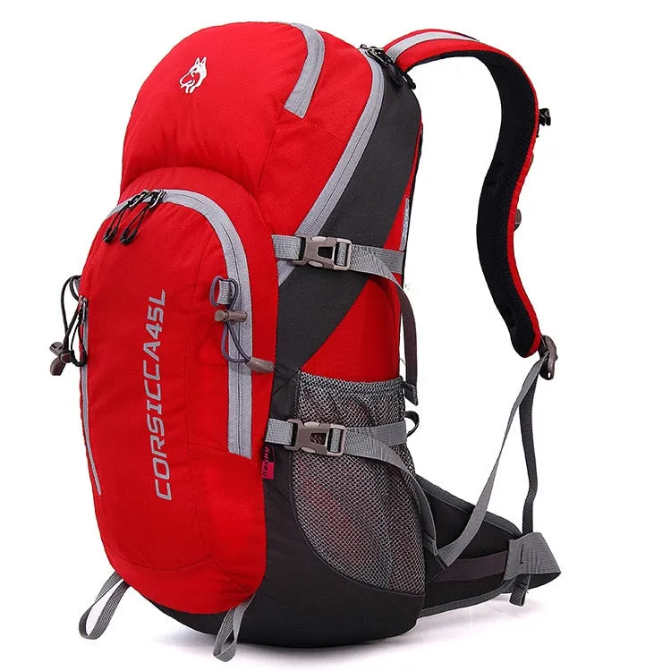 Outdoor bag waterproof nylon backpack camping hiking professional mountaineering bag 45L