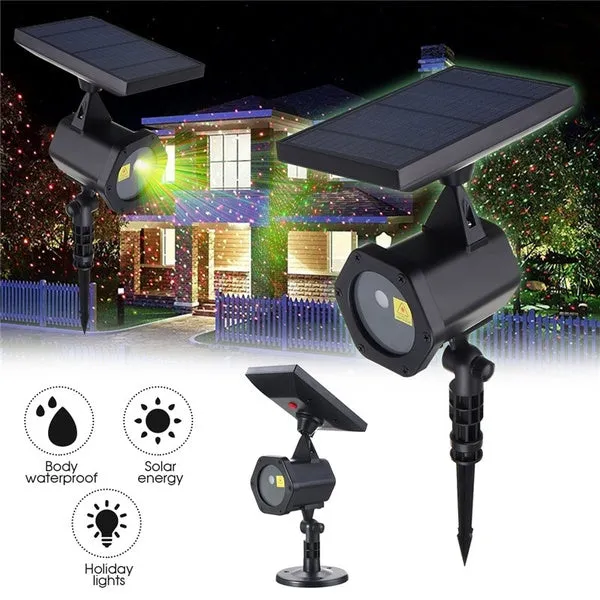 Outdoor LED Laser Projector Solar Light Home Garden Party Christmas Lights Waterproof