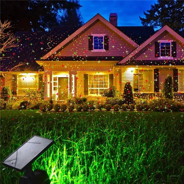 Outdoor LED Laser Projector Solar Light Home Garden Party Christmas Lights Waterproof