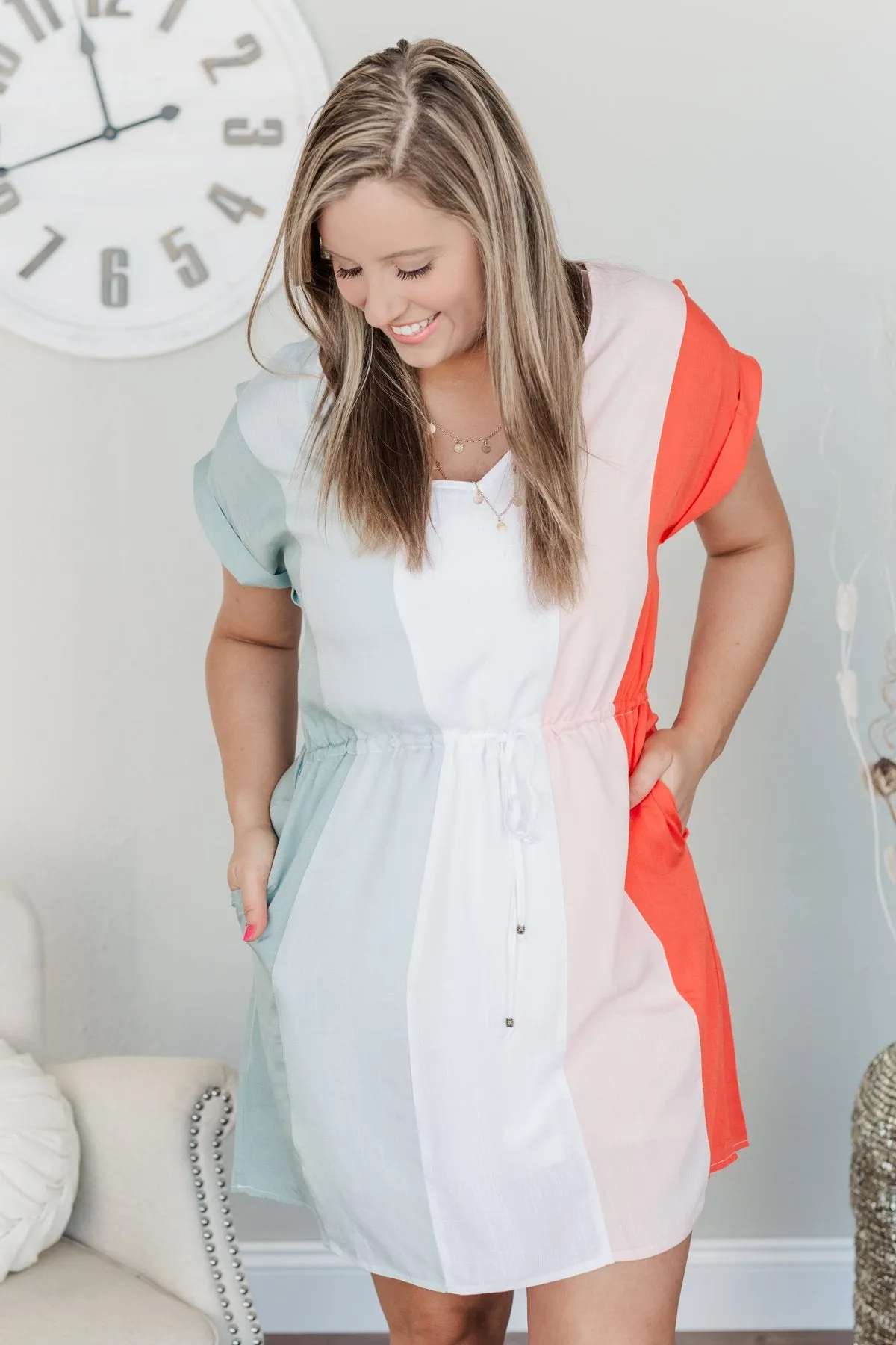 Party By The Pool Striped Dress- Multi-Color