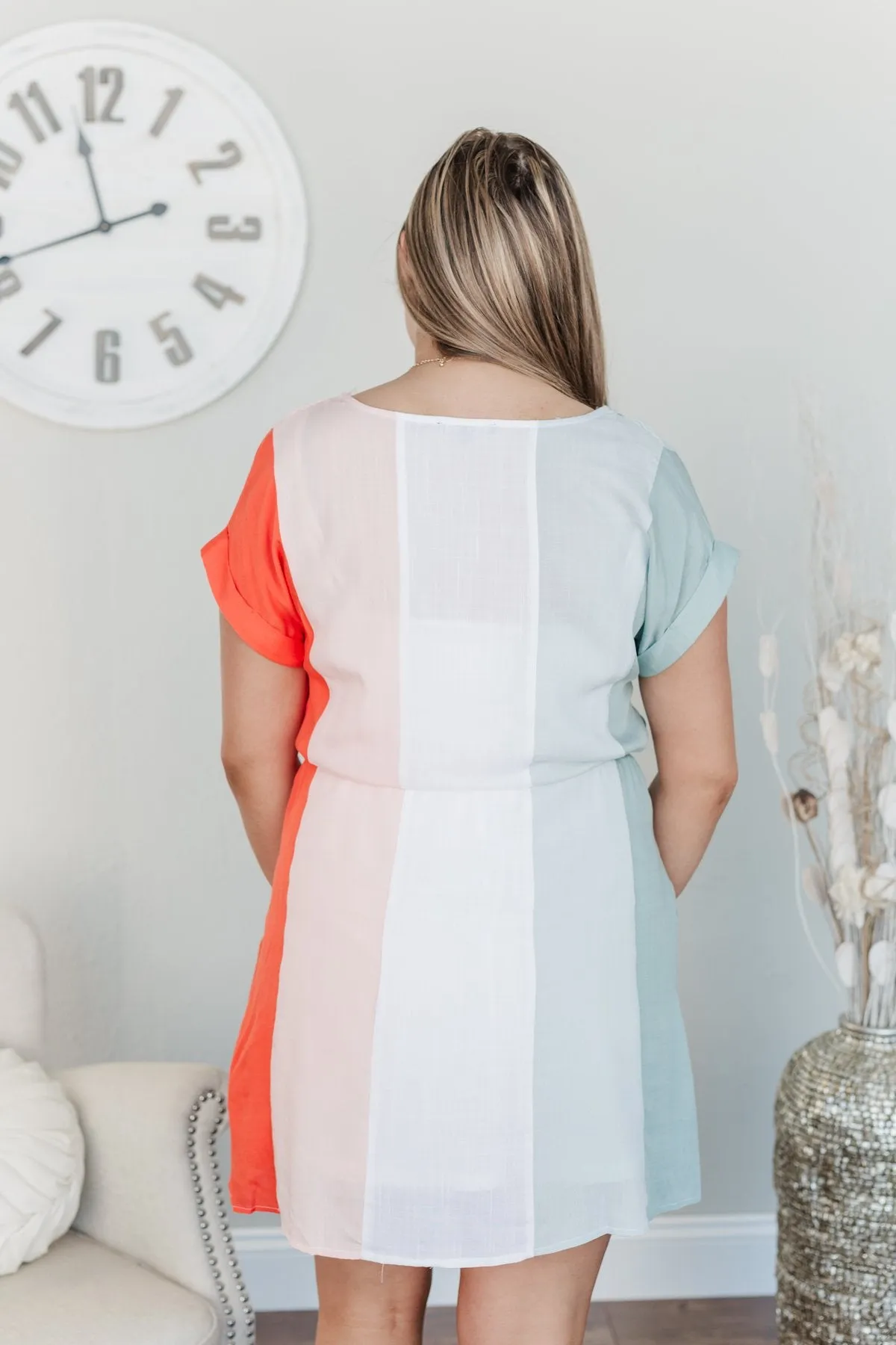 Party By The Pool Striped Dress- Multi-Color