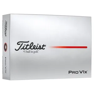 Pelotas de golf Titleist Pro V1x blancas (paquete de 12)
