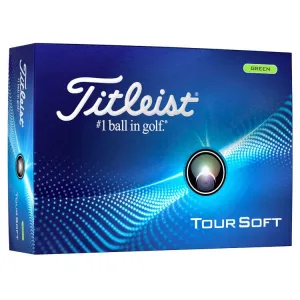 Pelotas de golf Titleist Tour suaves verdes, paquete de 12