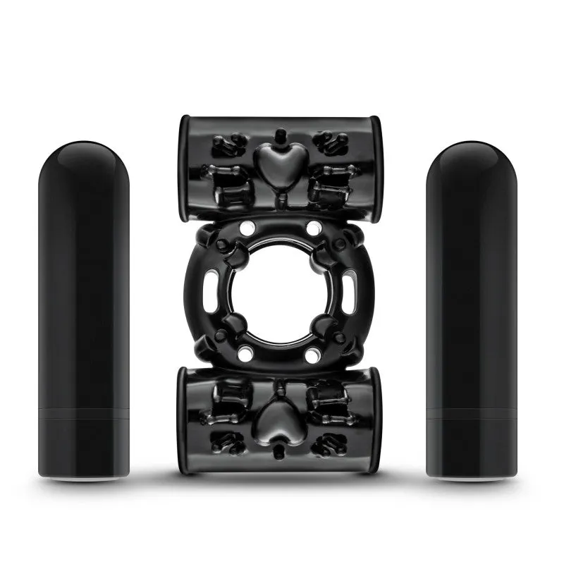 Performance Plus - Double Thunder - Wireless Remote Rechargeable Vibrating Cock Ring - Black