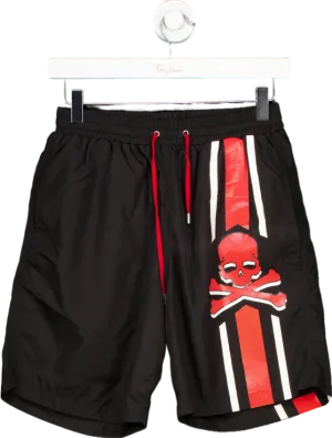 Philipp Plein Black Skull Me Now printed nylon swim shorts UK M