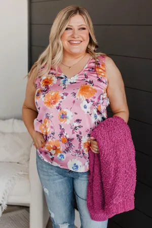 Picnic Date Floral Tank Top- Pink