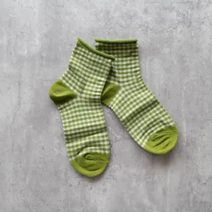 Picnic Mid Crew Socks in Olive