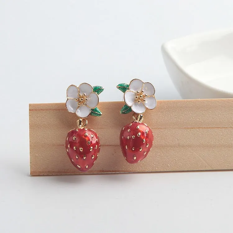Picnic Perfect Strawberry Drop Earrings