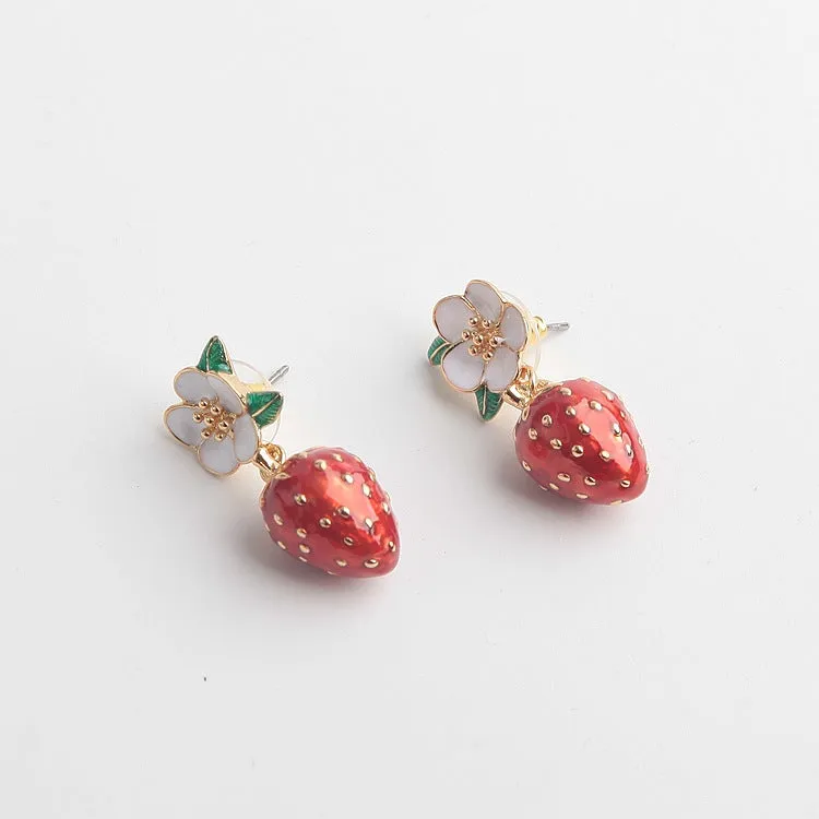 Picnic Perfect Strawberry Drop Earrings