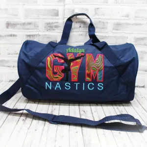 Pink and Green Groovy Gymnastics Personalized Duffle or Tote Bag
